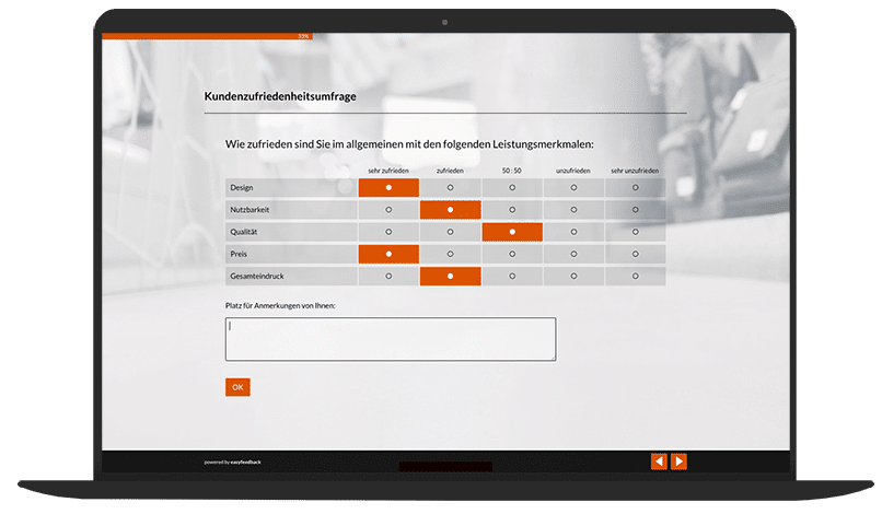 Kundenzufriedenheit ermitteln Umfrage-Vorlage